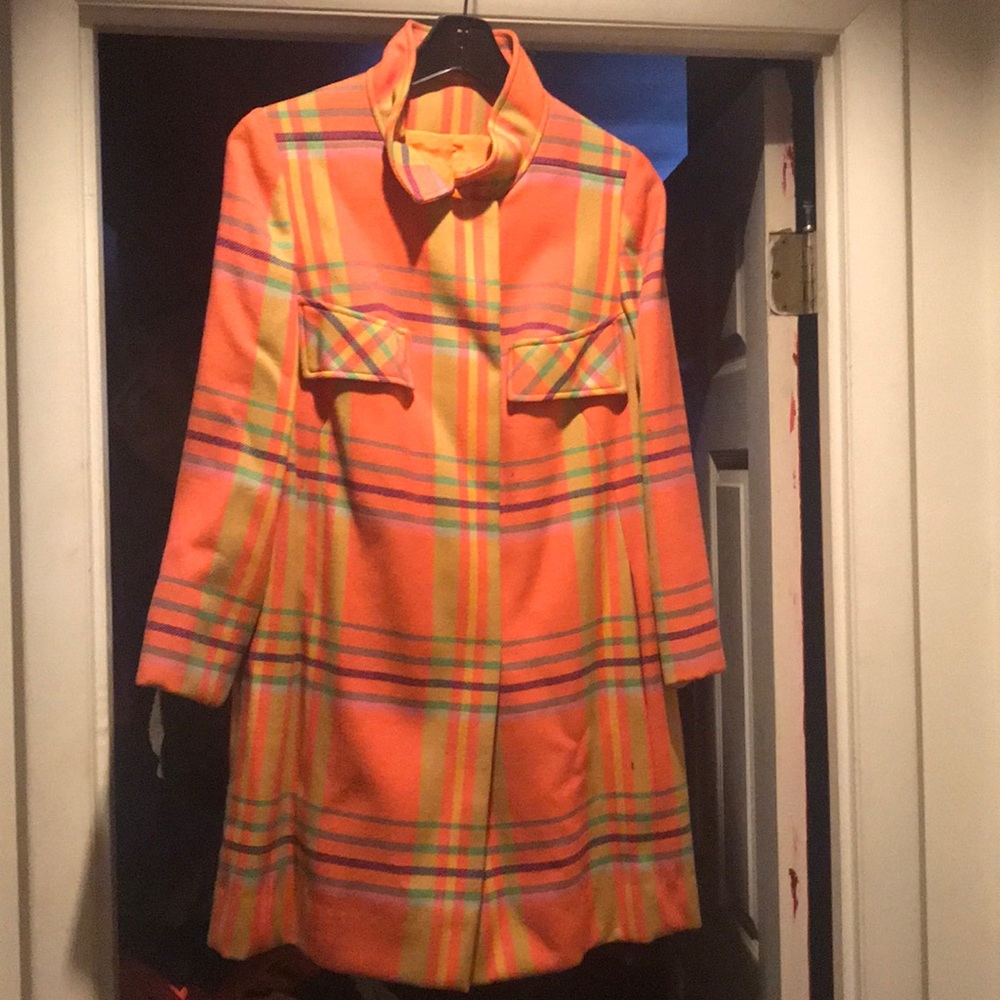 Plaid coat sz 6